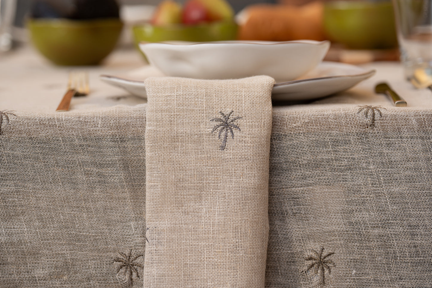 Bronze Palm Trees Tablecloth