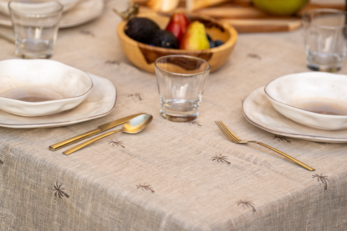 Bronze Palm Trees Tablecloth