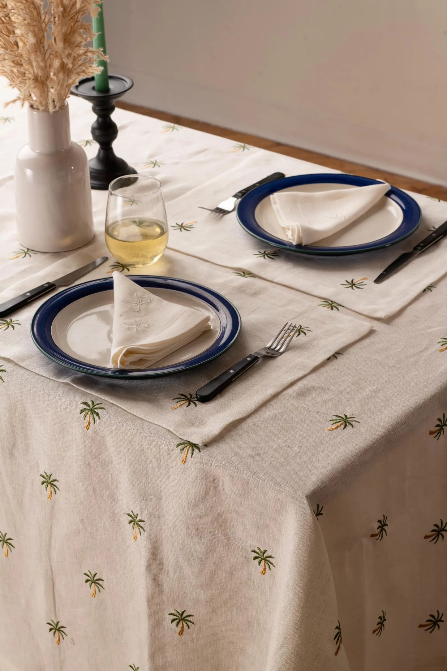 Green Palm Trees Tablecloth