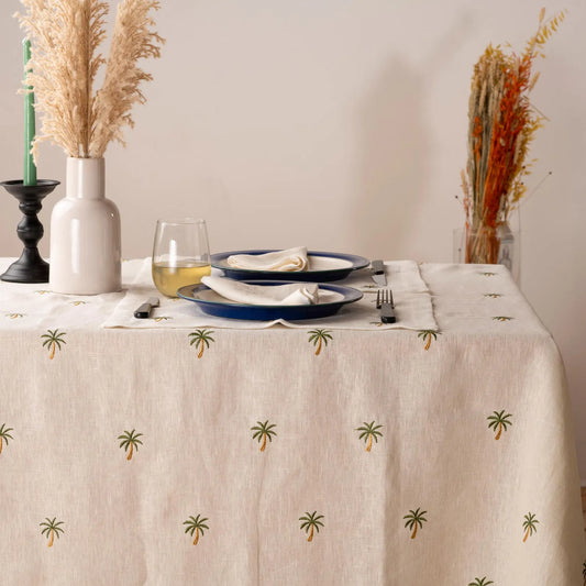 Green Palm Trees Tablecloth