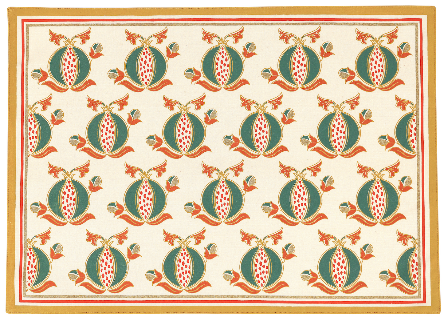 Cotton placemat with pomegranate print