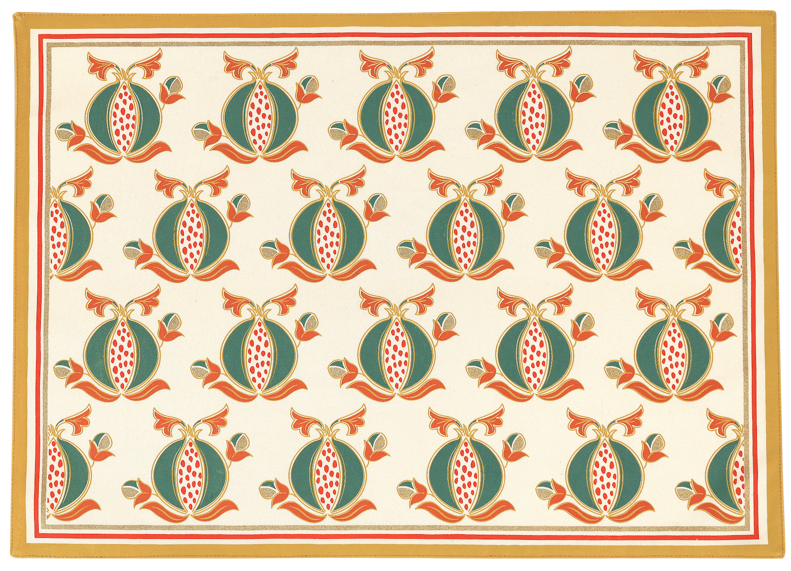 Cotton placemat with pomegranate print