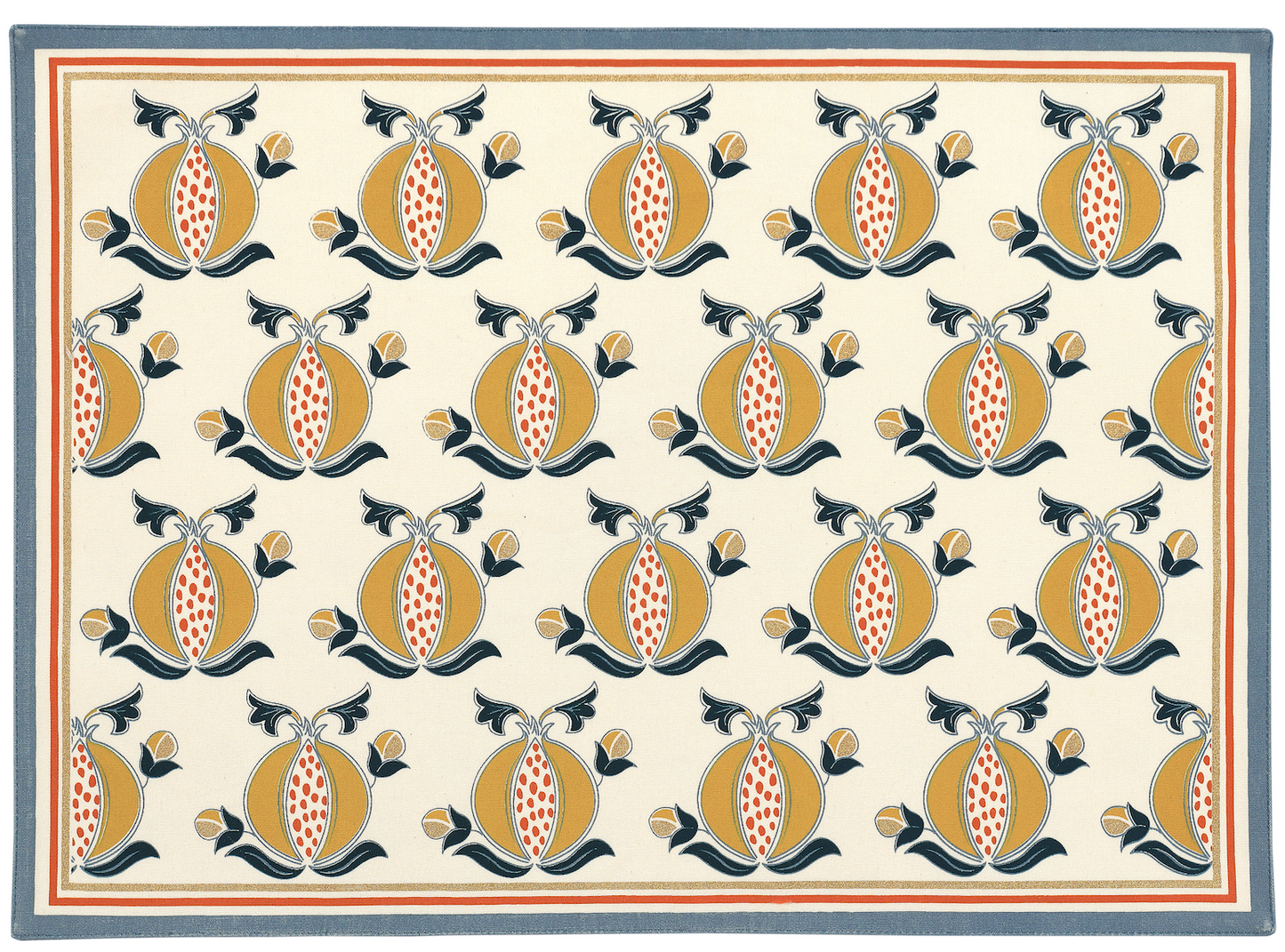 Cotton placemat with pomegranate print
